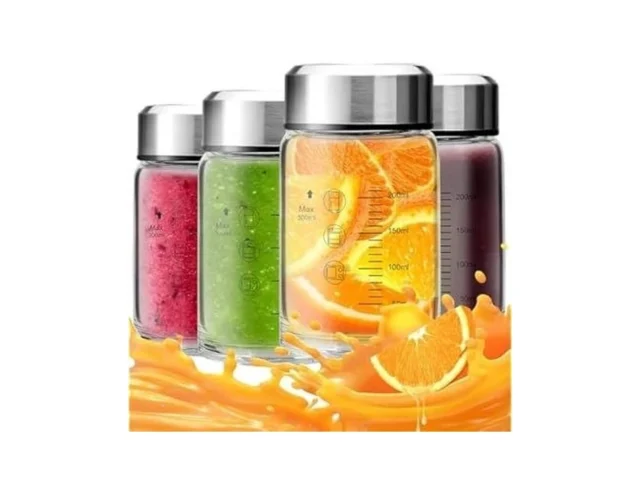 12oz Glass Juice Bottles With Lids 4-pack Wide… Code