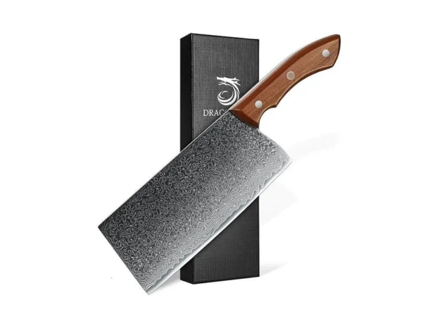 Dragon Riot Damascus Cleaver Knife 10 Inch Vg10… Code