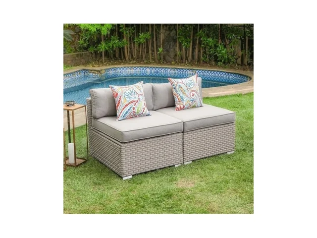 Cosiest 2-piece Outdoor Furniture Add-on Armless… Coupon