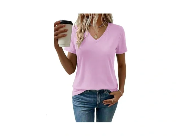 Lagracia Women S Cotton T Shirt V-neck Short Sleeve… Code