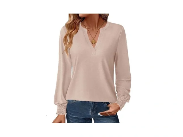 Gkbk Womens Long Sleeve Shirts Fall Tops V Neck… Code