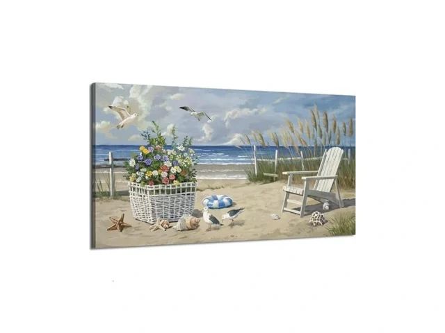 Artzon Beach Scene Wall Art Relaxing Large Blue… Coupon