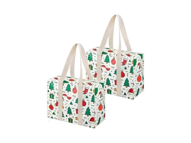 Veno 2 Pack Christmas Tote Bag With Zipper Reusable… Code