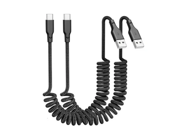 Usb A To Usb C Coiled Carplay Cable 2-pack 3ft Auto… Code