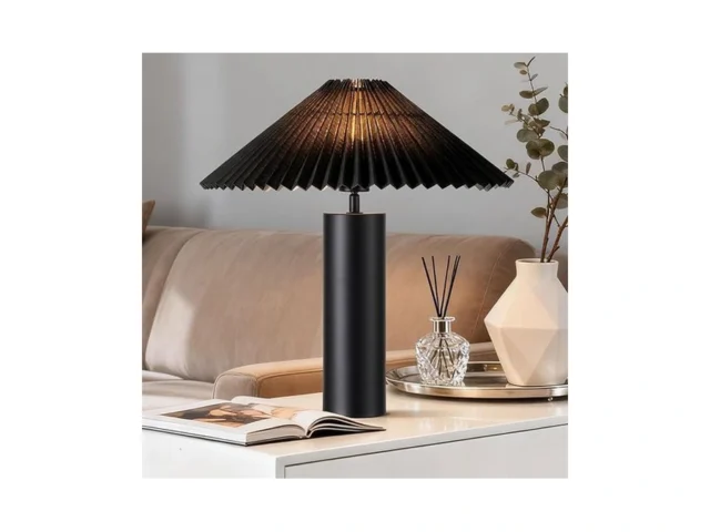 Yjsqoeoe Modern Table Lamp With Pleated Lampshade… Code