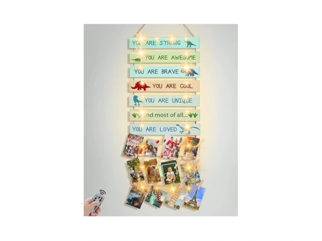 Homecor Rustic Wooden Photo Display With Lights 12… Code