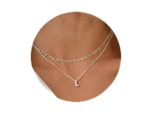 Turandoss Silver Initial Necklaces For Women Trendy… Code