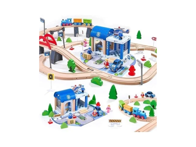 102pcs Wooden Train Set For Toddlers Wooden Train… Code
