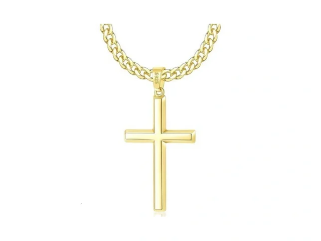 Eterjew 14k Plated Gold Cross Necklace For Men Boys… Code