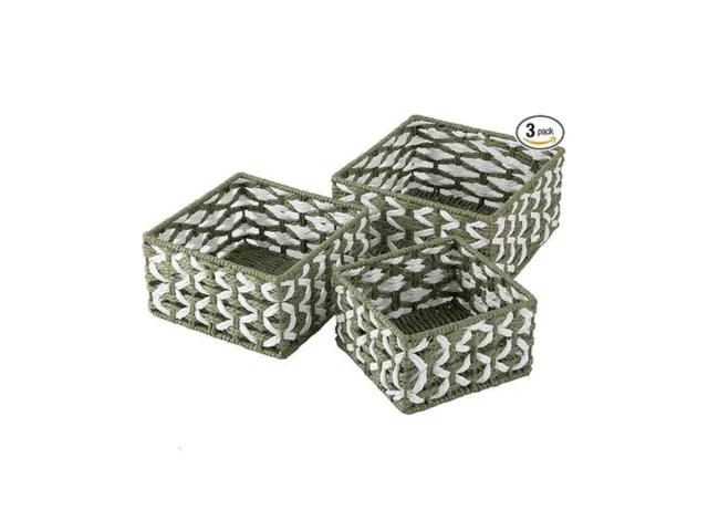 Oiahomy Storage Baskets Paper Rope Shelf Baskets… Code