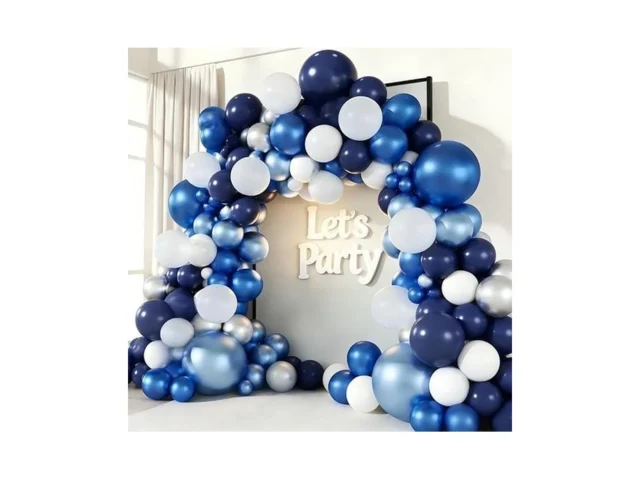 Blue White Silver Balloon Garland Arch Kit 143… Code