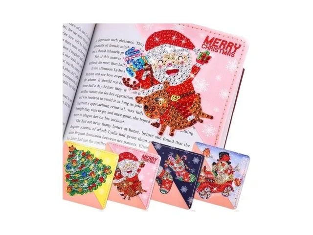 Bsresin Christmas Diamond Art Bookmarks 4 Pcs Cute… Code