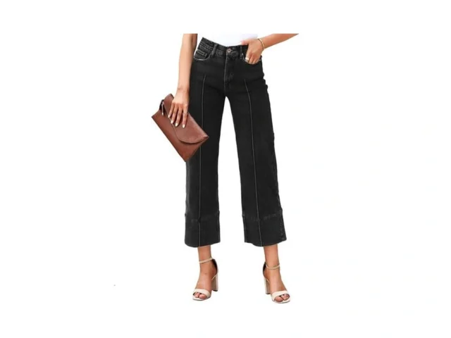 Cicy Bell Womens Baggy Wide Leg Cropped Jeans… Code