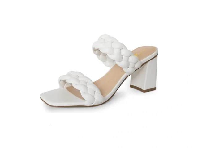 Athlefit White Braided Heeled Sandals For Women… Code