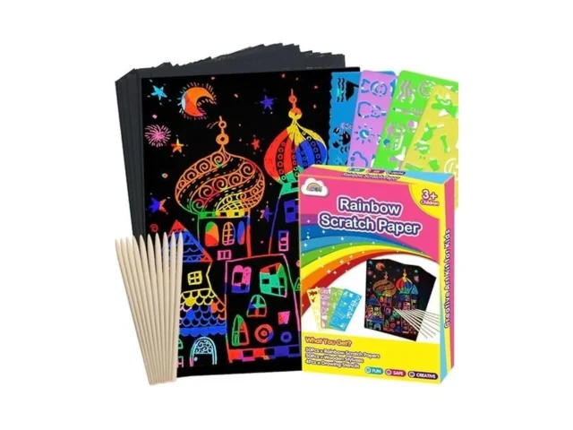Zmlm Scratch Paper Art Crafts Kids Gifts 100pcs… Code