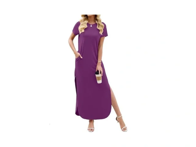 Heymoments Womens Summer Maxi Dress Violet Purple… Code