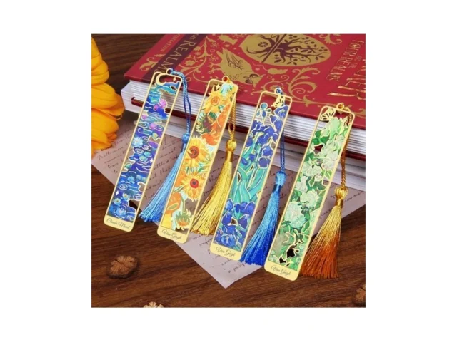 Metal Bookmarks With Tassel Golden Van Gogh Monet… Code