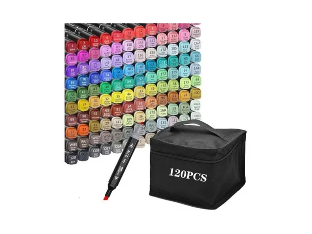Alcohu Alcohol Markers Set 120 Colors Dual Tip… Code