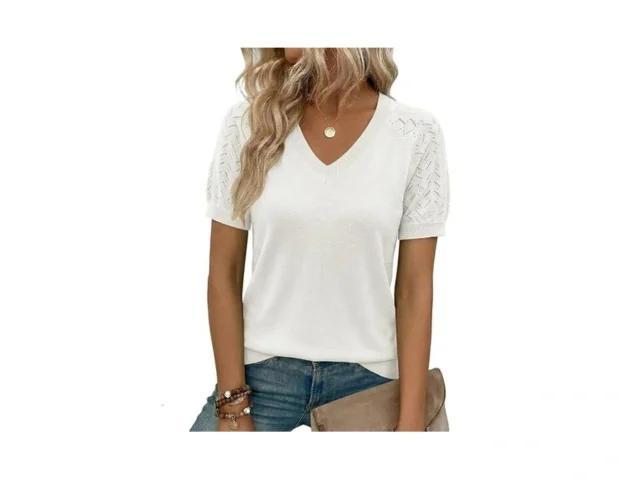Lagracia Puff Short Sleeve Sweater For Women Summer… Code