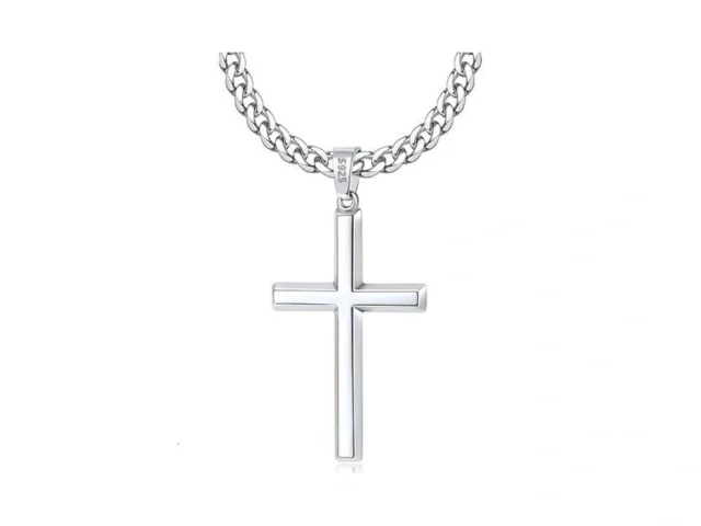 Eterjew 925 Sterling Silver Cross Necklace For Men… Code
