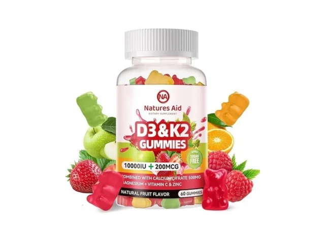 Natures Aid Sugar-free Vitamin D3 K2 Gummies With… Code