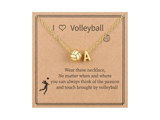 Luious Volleyball Initial Necklace For Women – A-z… Code