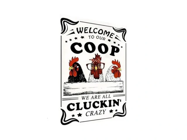 Carastora Funny Chicken Sign Retro Tin Sign For… Code