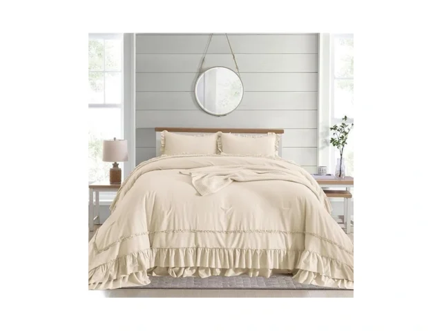 Cozytide Ruffle Oversized King Comforter 120×120… Code