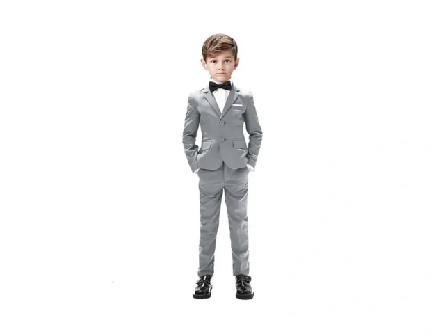 Gent M Boys Gray Suit 5 Pieces Formal Slim Fit… Coupon