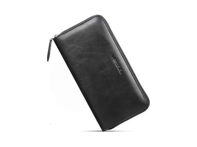 Visoul Leather Long Zipper Pouch Wallet For Men And… Code