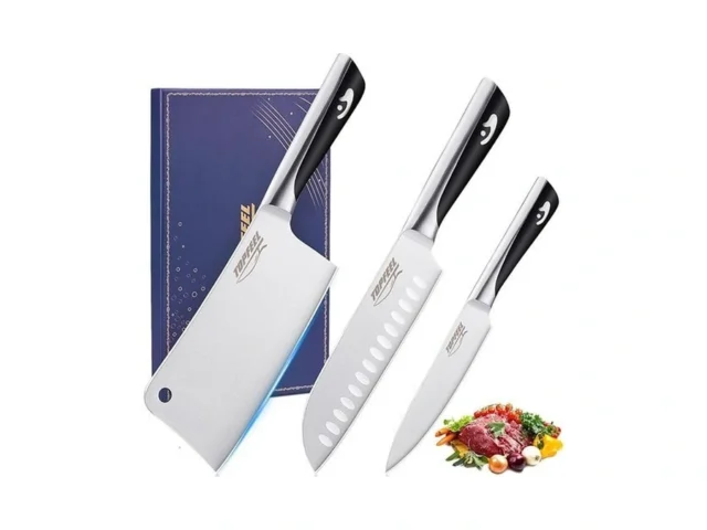 Topfeel Butcher Knife Meat Cleaver Set 3pcs-7 Heavy… Code