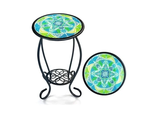 Hongland Mosaic Outdoor Side Table 14 Round Patio… Code