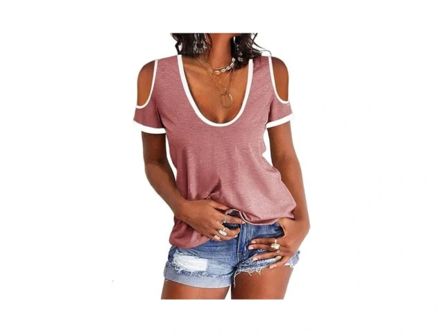Dellytop Women S Cold Shoulder Top Casual Scoop… Code