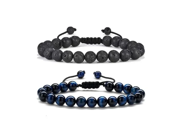 M Mooham Unique Gifts For Men Bracelets – Lava Rock… Code