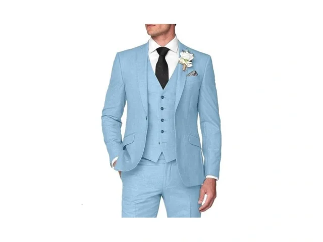 Mens 3 Pieces Summer Linen Suit Beach Wedding Slim… Code