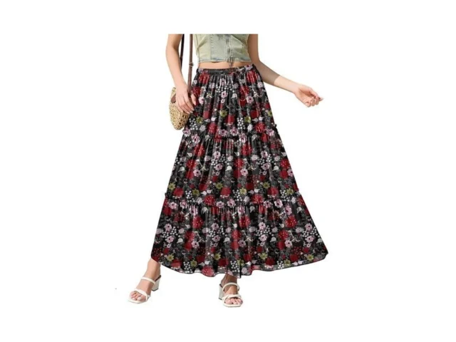 Nashalyly Women S High Waisted Floral Maxi Skirt… Code