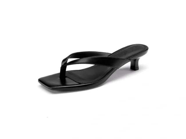 Athlefit Black Kitten Heels For Women Flip Flops… Code