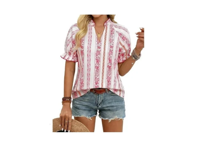 Grace Karin Womens Boho Tops Summer Spring Cotton… Code