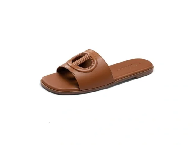 Athlefit Brown Flat Sandals Women Square Open Toe… Code