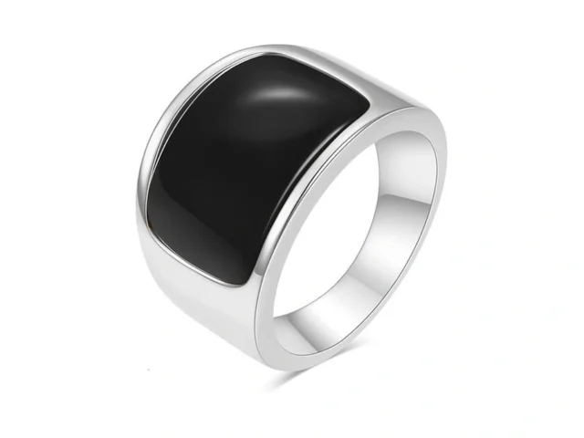 Lxbqysto Men S Stainless Steel Vintage Square Gem… Coupon