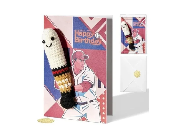 Ovesmusl Birthday Card Handmade Crochet Baseball… Code