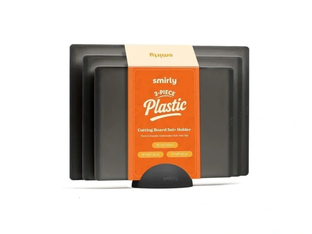 Smirly Plastic Cutting Board Set With Holder 3… Code