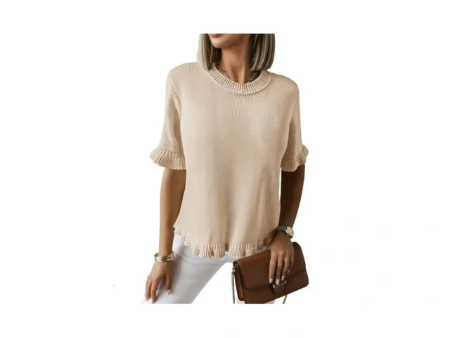 Saodimallsu Womens Short Sleeve Sweater Tops Summer… Code