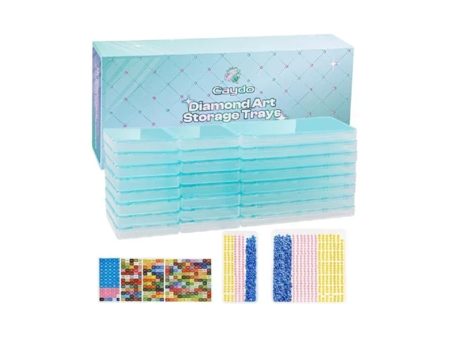 Caydo 24 Pcs Diamond Art Storage Trays With Lids… Code