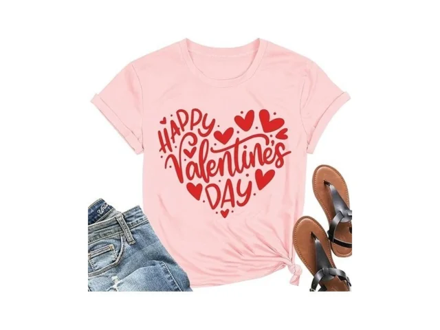 Happy Valentines Shirts For Women – Love Heart… Coupon