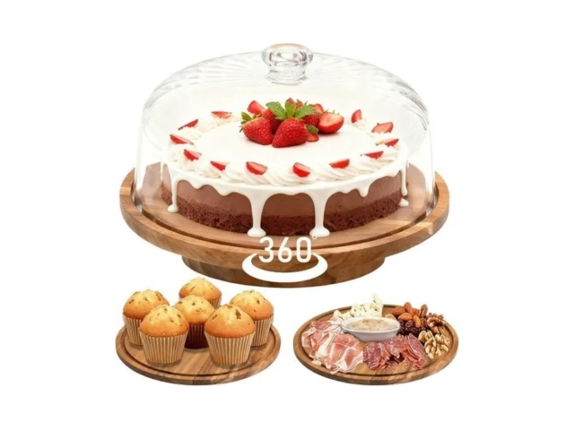 Cutesun Cake Stand With Lid Rotating Cake Stand… Code