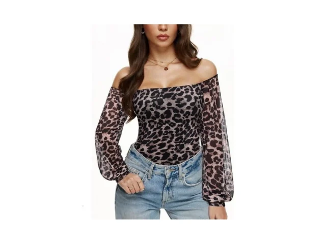 Reoria Womens Going Out Off The Shoulder Sheer Mesh… Code