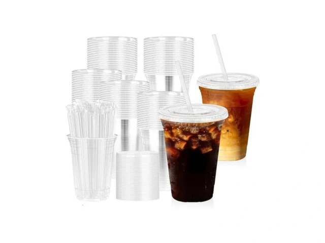 Fogein 16 Oz 100 Pack Clear Plastic Cups With Lids… Code