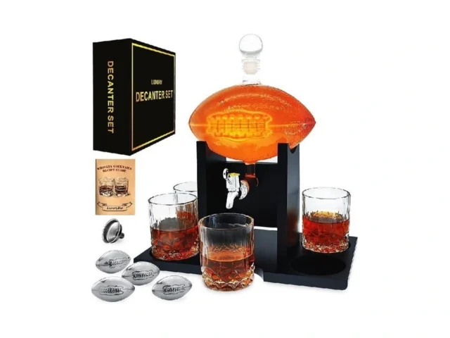 Football Whiskey Decanter Set 47oz Whiskey Decanter… Code
