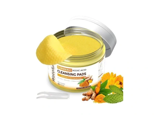Turmeric Kojic Acid Cleansing Pads For Face 60 Pcs… Code